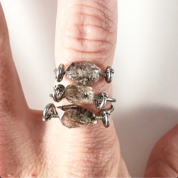 Stackable Herkimer Diamond Rings - Picture 3 of 16